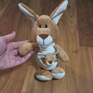 Charming Kangaroo Plush with Joey